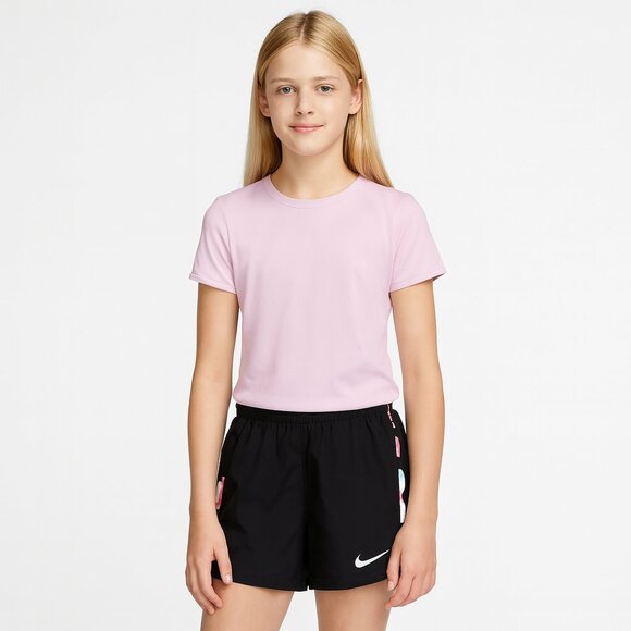 Nike Dri-Fit Girls Athletic Shorts L | Black w/ Pink Trim | Gym Sports Run - Picture 1 of 4